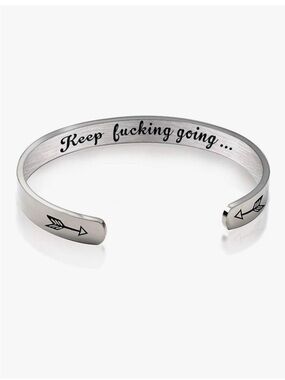 6mm Stainless Steel Inspirational Encouragement Graduation Open Cuff Bracelet